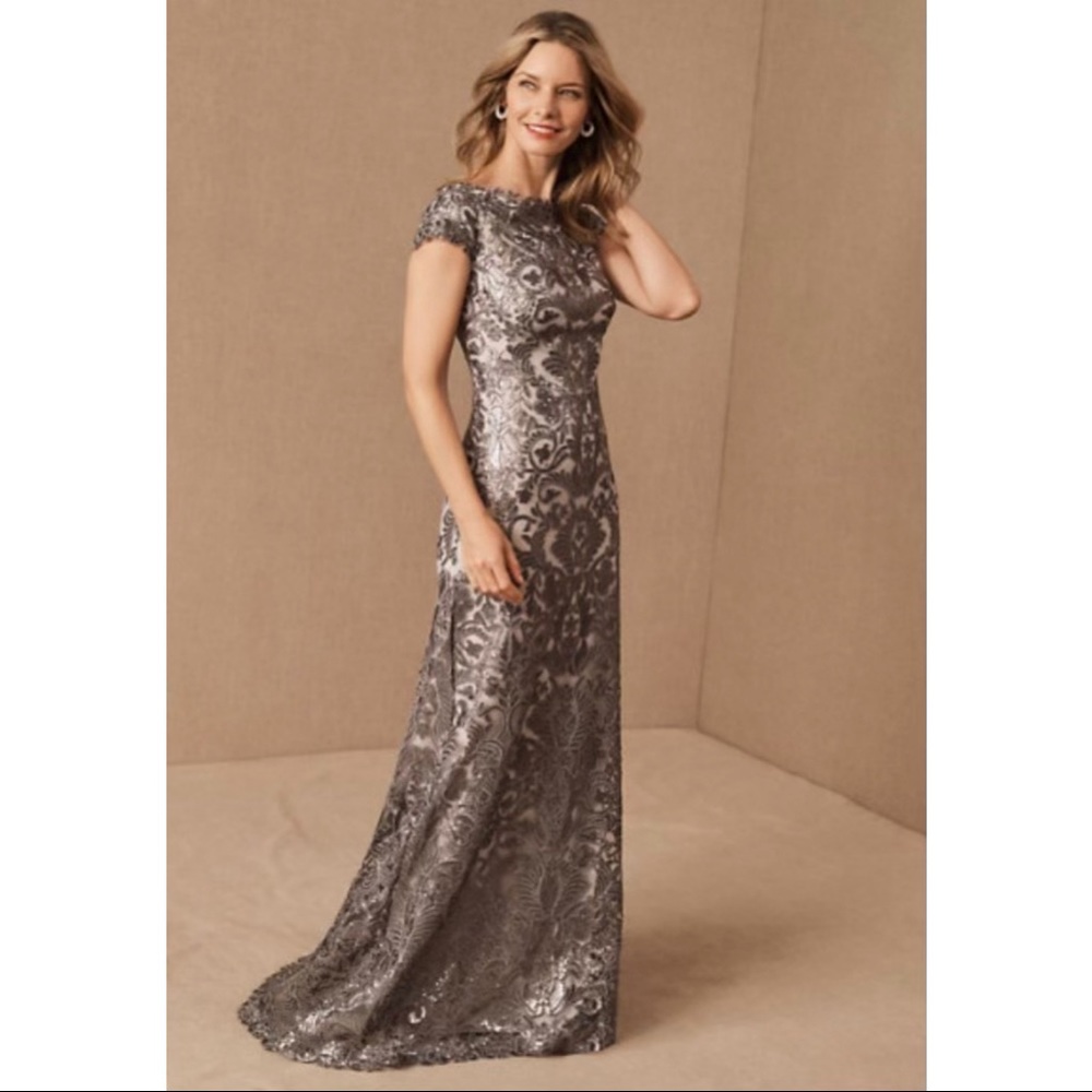 Tadashi shoji odette sequin dress Silver Size 4 brand new never worn